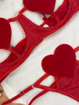 Honeymoon Sheep Heart Bra Set