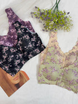 Floral Butter Soft Front Open Seamless Bra