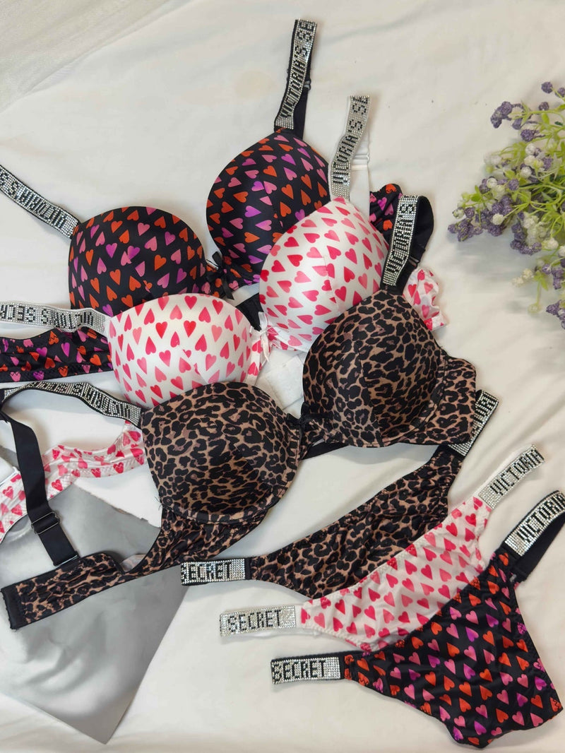 Premium VS Hearts Bra Set