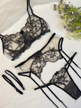 Black Net Garter Set