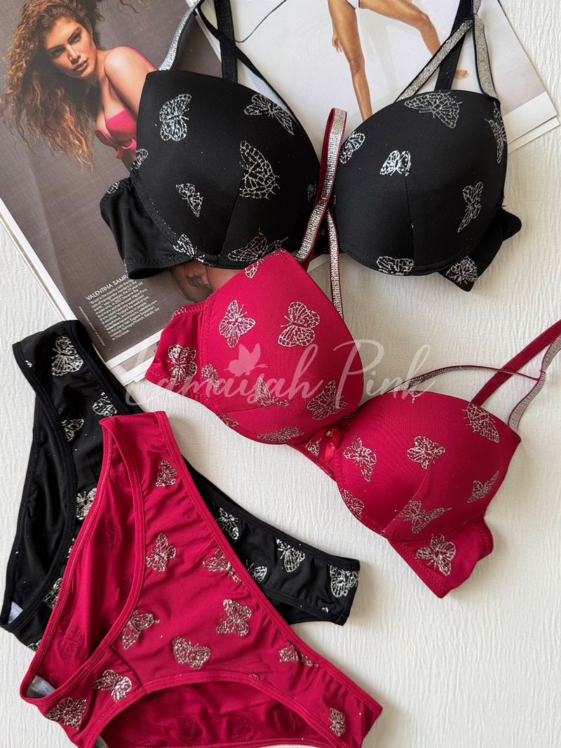 Shimmer Butterfly Bra Set