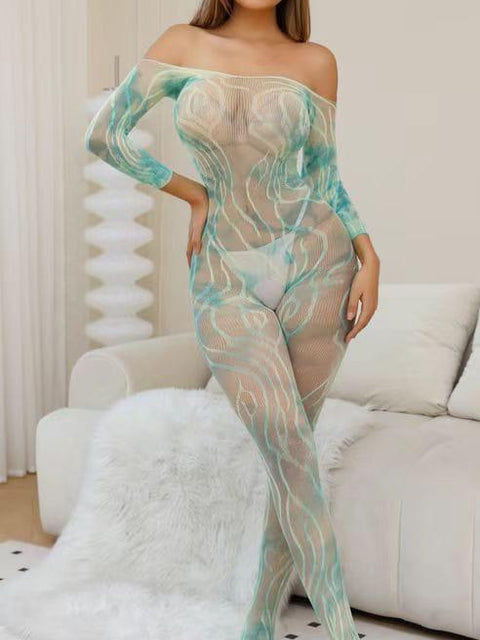 Powder Green Tie and Die Body Stocking