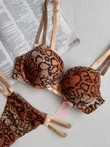 Golden Snake Print VS Bra Set Imported