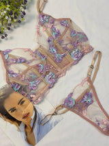 Net Embroidered Corset Set