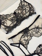 Black Net Garter Set