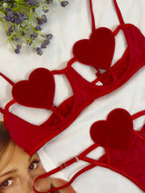 Honeymoon Sheep Heart Bra Set