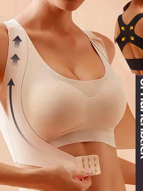 Plain Seamless Cross Posture Correction Bra
